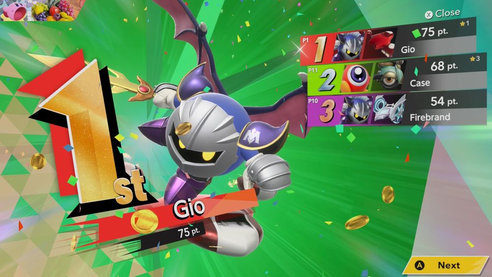 Meta knight winning 1st place