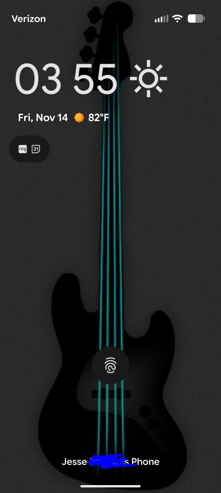 My lock screen. A Fender Jazz Bass