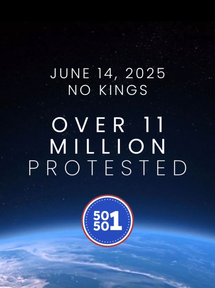 Graphic stating that over 11 million people protested the Trump administration on June 14th