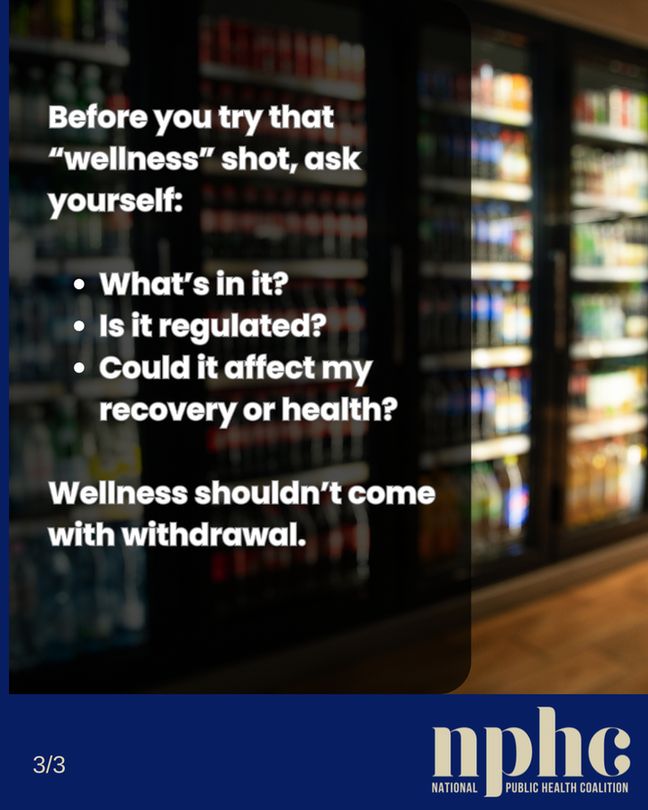 Before you try that "wellness" shot, ask yourself:
What's in it?
Is it regulated?
Could it affect my recovery or health?
Wellness shouldn't come with withdrawal. 