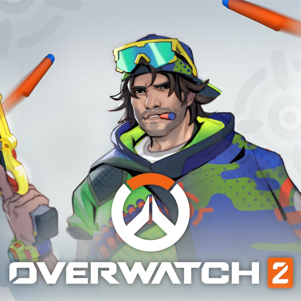 Concept art for an Overwatch 2 Nerf collab for Cassidy