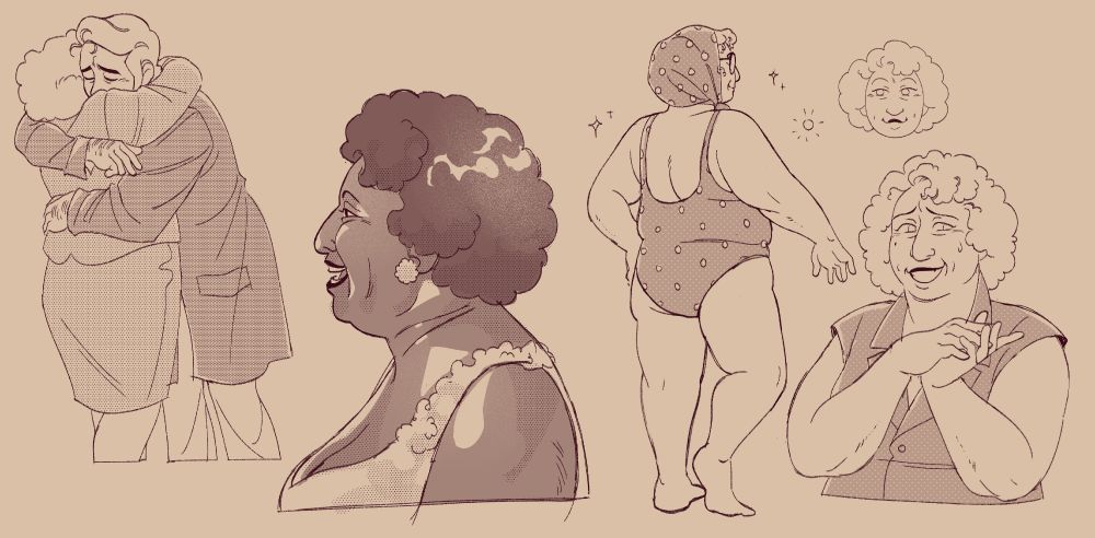 Various sketches of Agatha and Ansel.