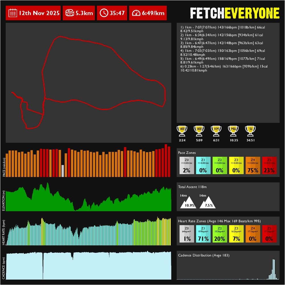 Info graphic of my run.
