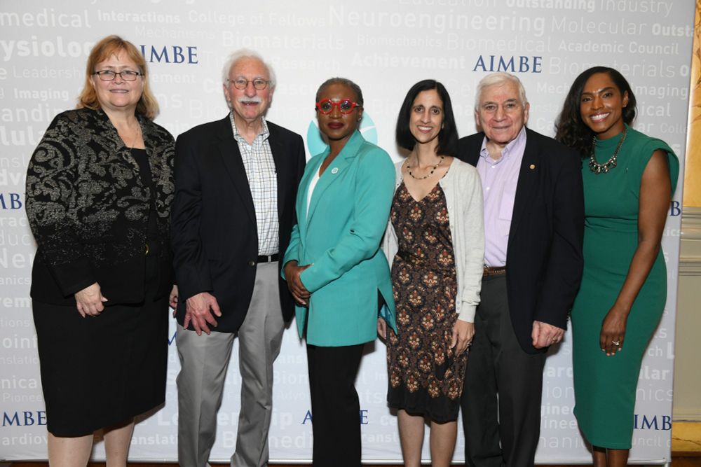 A group photo of past and current AIMBE Presidents with Executive Director Dawn Beraud (rightmost) at the 2025 President's Circle Reception at The Cosmos Club.