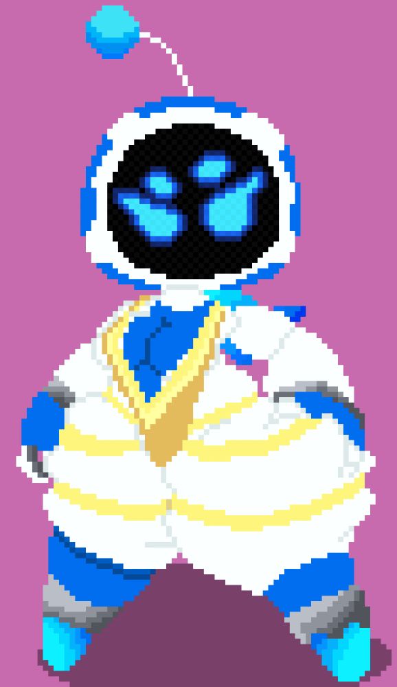 FEM Astro bot in golden swimsuit 