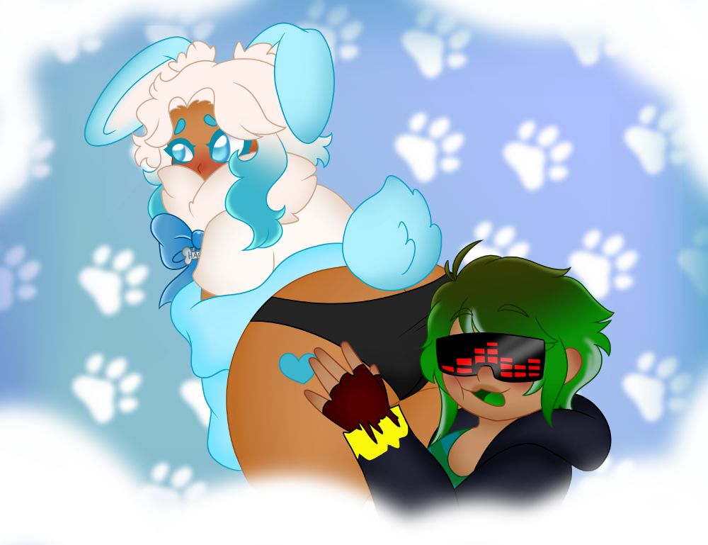 Bunny boy with an evil menace (/silly) touching his butt