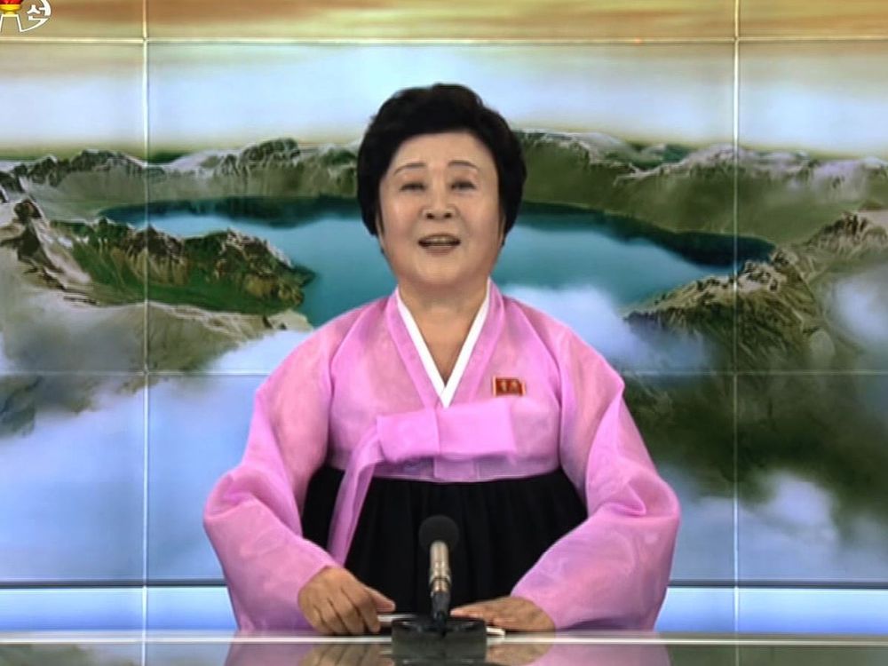 North Korean news presenter