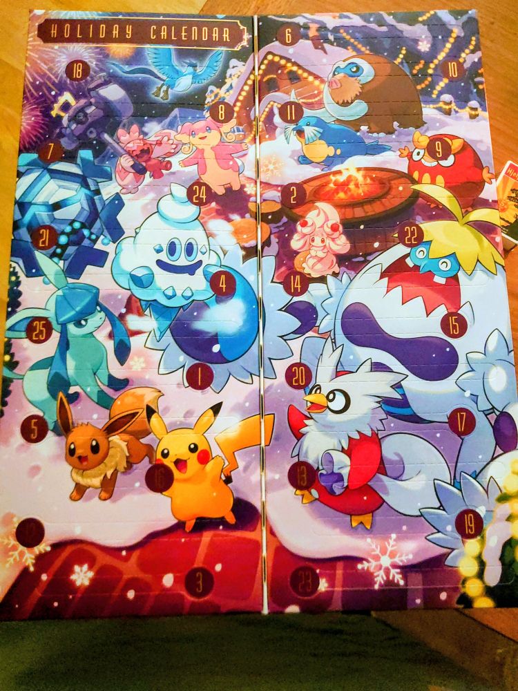Pokemon TCG holiday calendar. With slots from 1 - 25