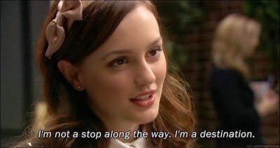 "I'm not a stop along the way. I'm a destination."