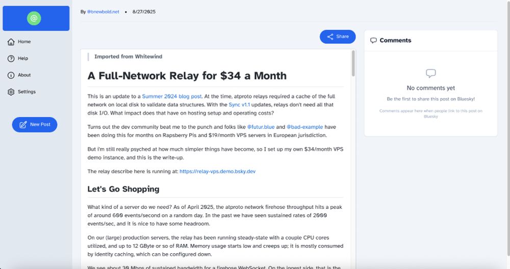 Screenshot of blog post imported from Whitewind.