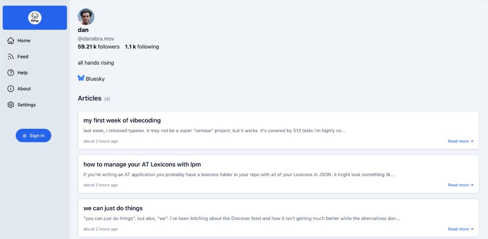 Screenshot: profile