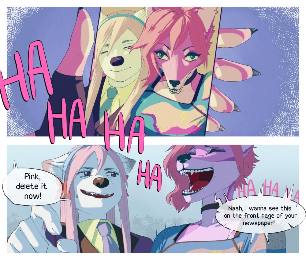 Pink “HA HAHAHAHA”
Shanel “Pink, delete it now!”
Pink “Naah, i wanna see this on the front page of your newspaper!”