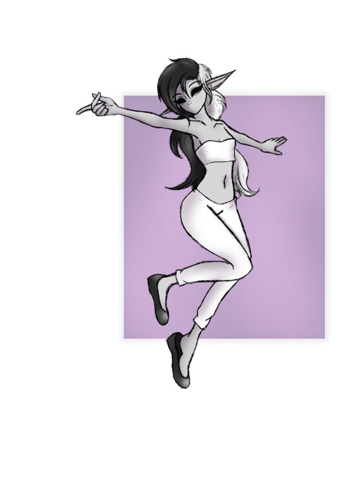 Drawing of the same character, but with artistic improvements