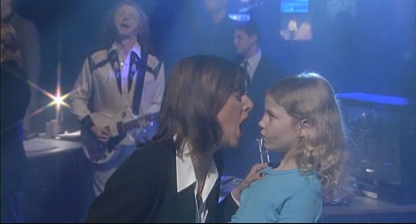 Doon Mackichan as Swanchita Haze, screaming into the face of a child. 