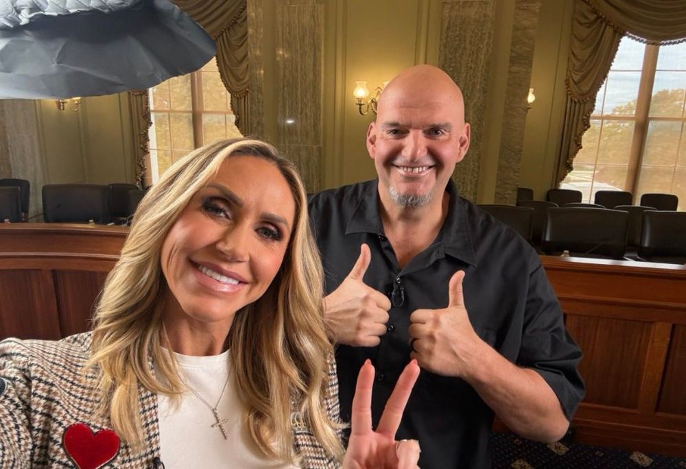 Fetterman hanging out with his best friend Lara Trump shortly after he finished rimming her.