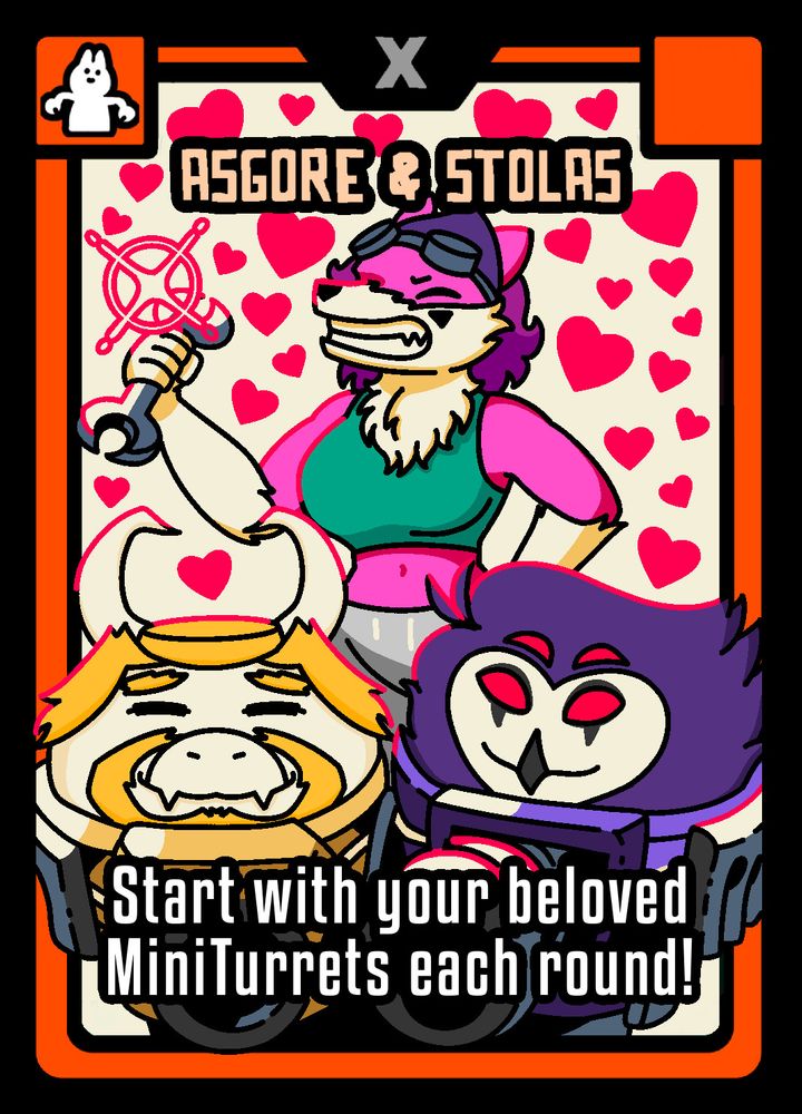 Kurai the kitsune retrofitting and customizing the MiniTurrets to look like her m̷a̷s̷s̷i̷v̷e̷ ̷c̷r̷u̷s̷h̷e̷s̷ husbands, Asgore from Undertale/Deltarune and Stolas from HelluvaBoss.