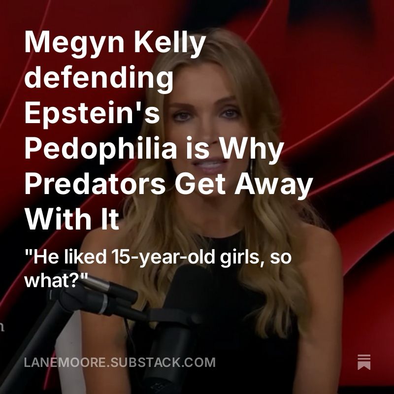 Photo of Megan Kelly with White text