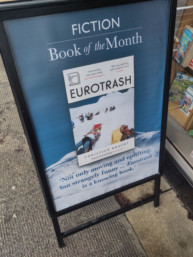 An advert for a book called eurotrash not the tv show