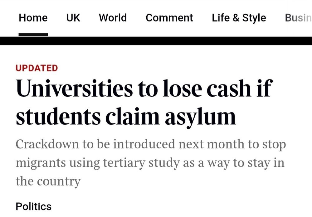 Universities to lose cash if students claim asylum

Crackdown to be introduced next month to stop migrants using tertiary study as a way to stay in the country.