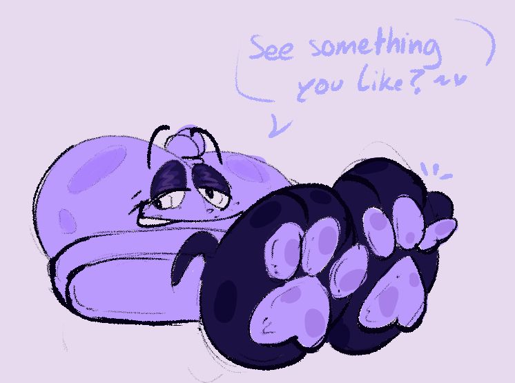 Digital Illustration of Winner from BFDI:TPOT. They are looking at the viewer with their oversized paws positioned infront of them and saying "See something you like?"