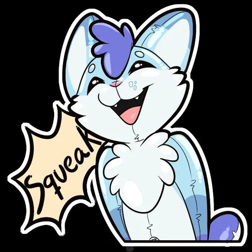 Blue bunfox as an inflatable pooltoy going squeak!