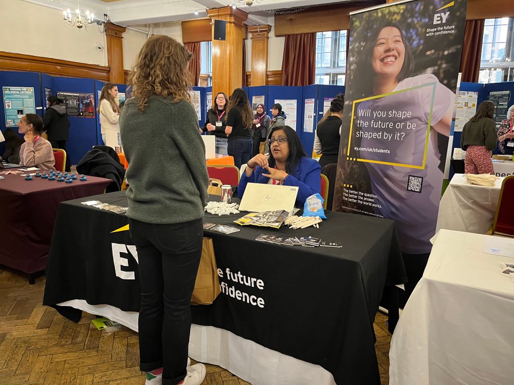 The EY stall at the Lovelace Colloquium. 