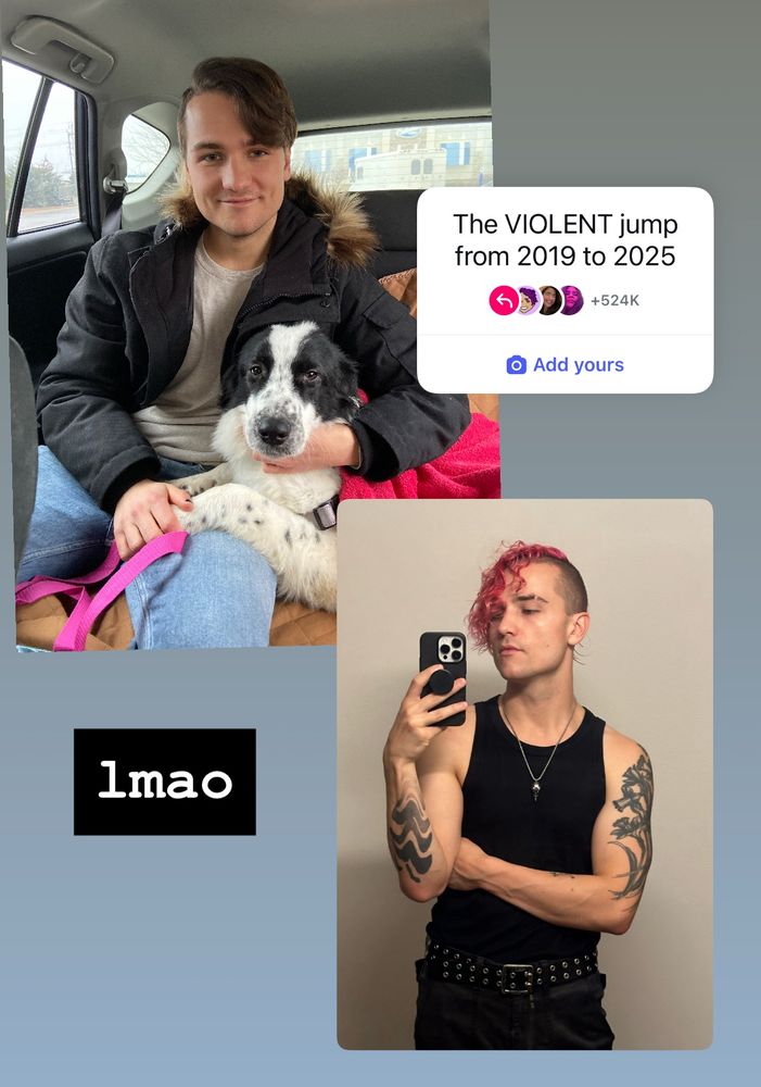 miles (and oslo) in 2019 in the top left. miles in 2025 in bottom right