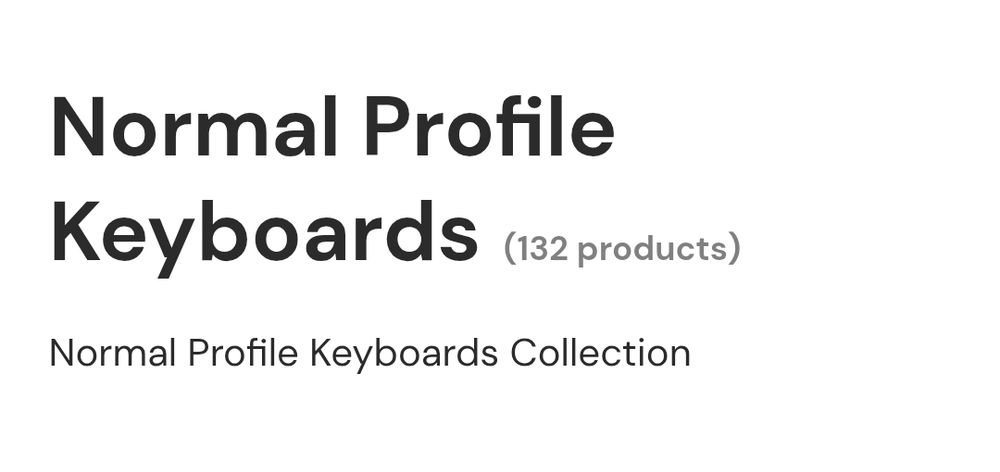 Keychron website screenshot with 132 products in "Normal Profile Keyboards" section