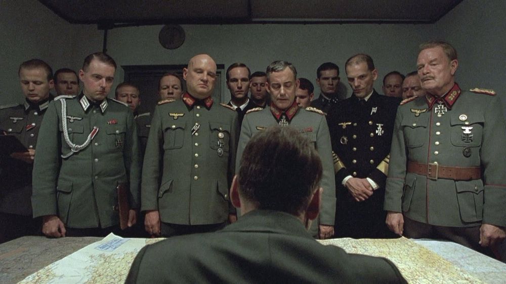 Still from ‘Downfall’: Hitler, map, generals