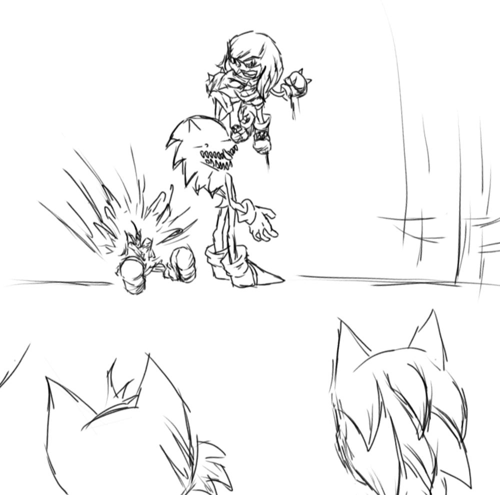 knuckles getting choked while sonic and tails are both on cooldown