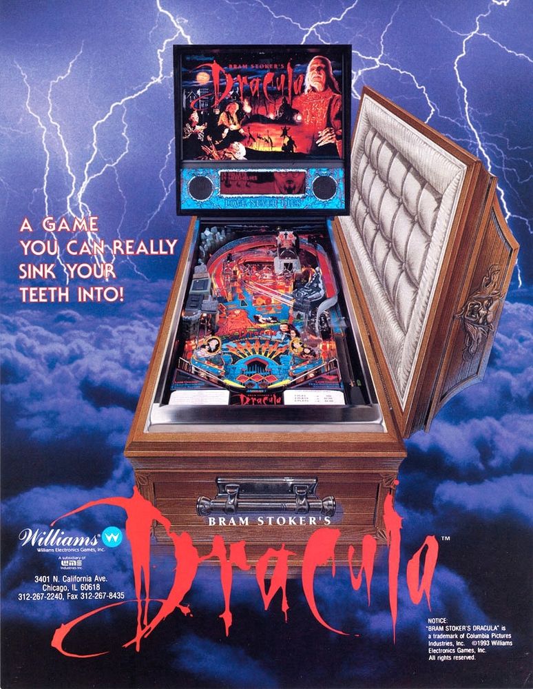 Advertisment for Bram Stoker's Dracula pinball by Williams #pinball #horror #filmsky #dracula 