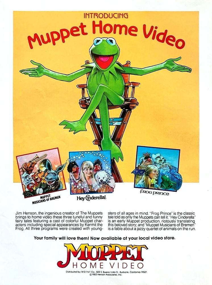 Advertisement for Muppet Home Video videocassettes #themuppets #muppets #vhs #filmsky 