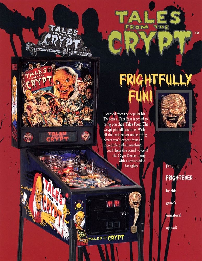 Advertisement for Tales From The Crypt pinball by Data East 1993 #horror #horrorsky #pinball 