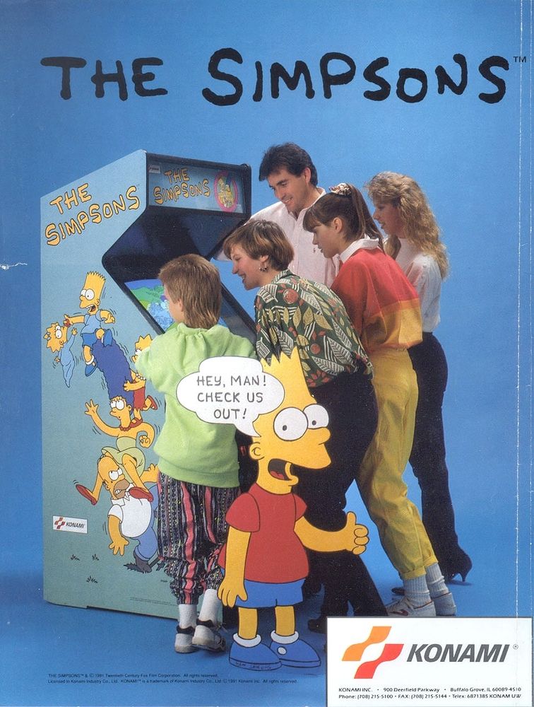 Advertisement for The Simpsons arcade machine #videogames #thesimpsons #arcade 
