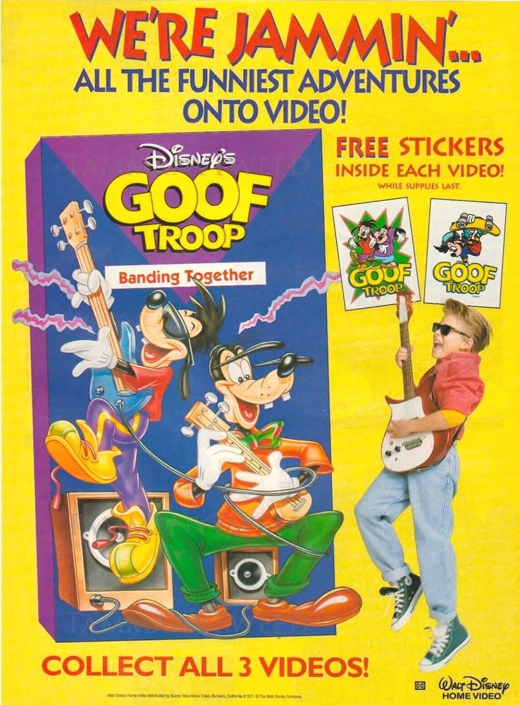 Advertisement for Goof Troop on VHS #disney #cartoons #vhs 