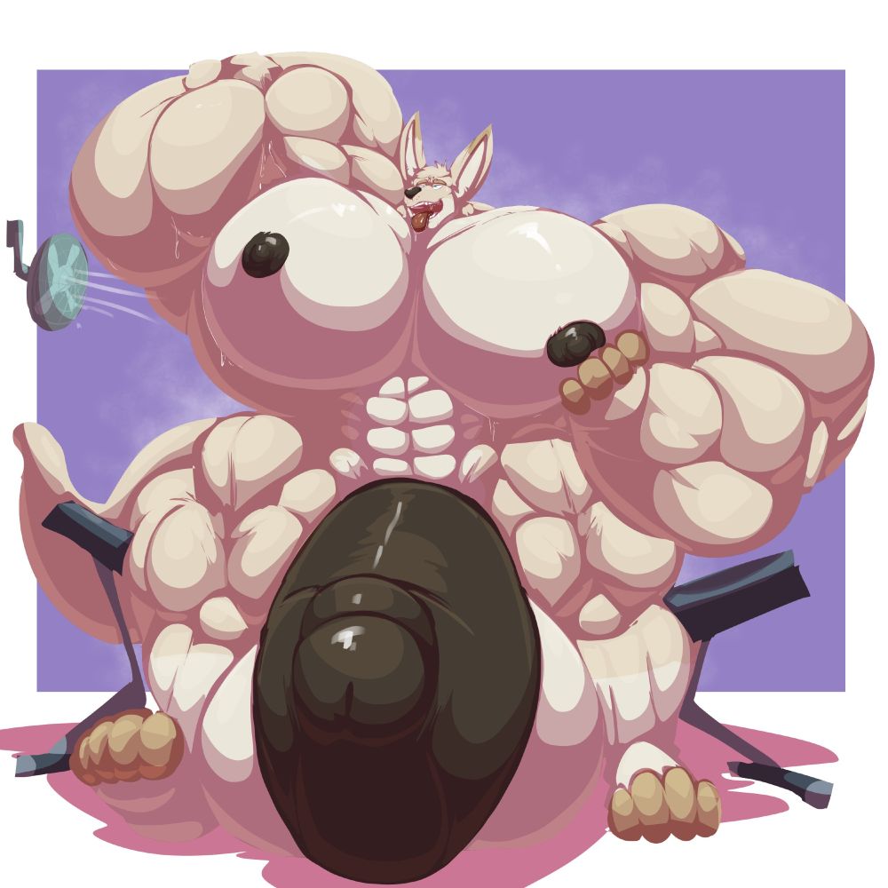 Will is massive and heavy, bench unable to support his beefy body and bending beneath him. His fat cock and pecs sensitive to the touch, his muscles a bit sweaty and steamy as he tries to cool down.