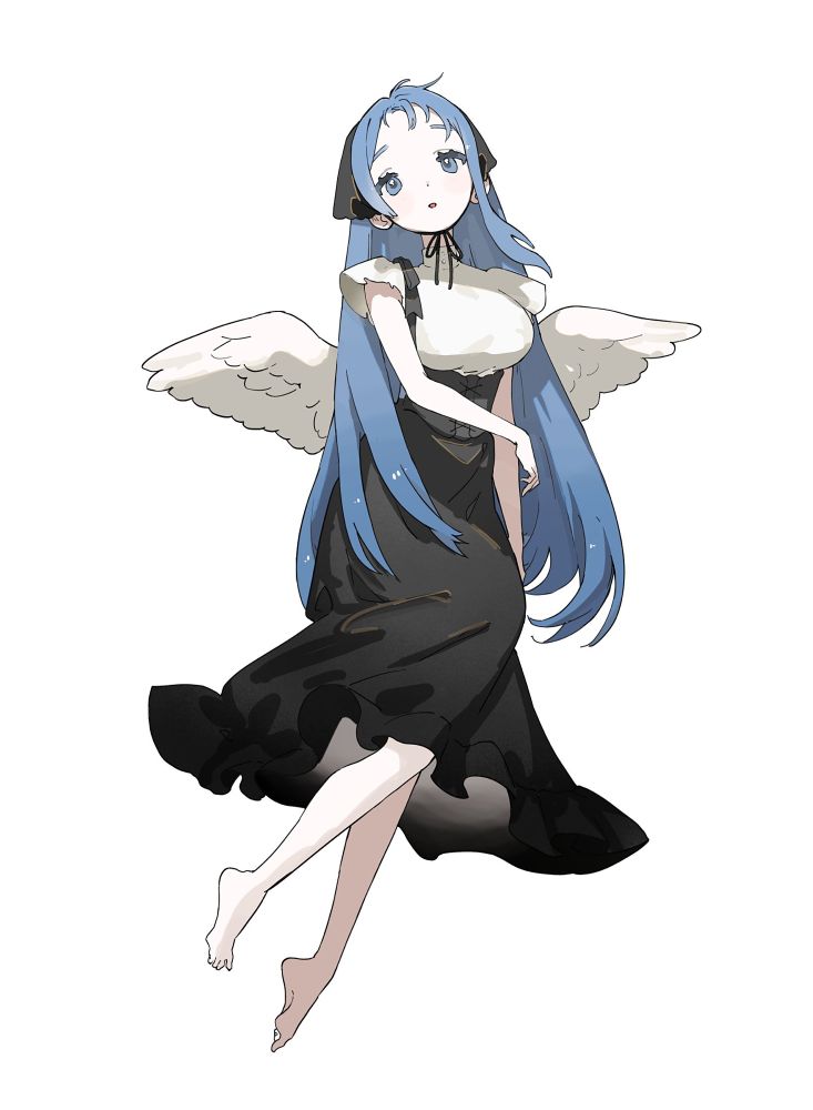 羽の生えた女の子の創作イラスト