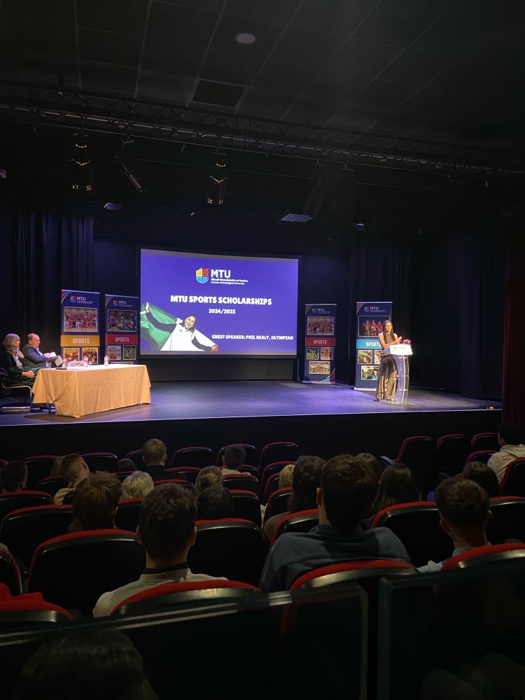 Guest speaker addressing Sports Scholarship students 