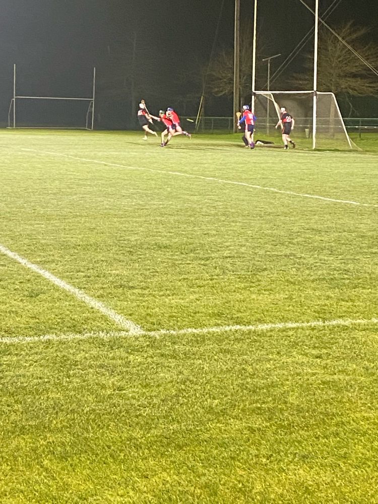 Playing hurling match 