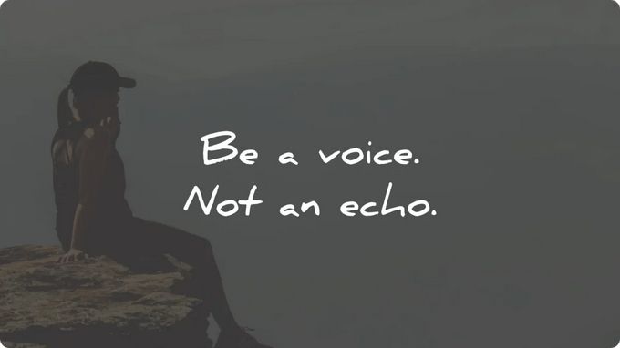 Be a voice, not an echo