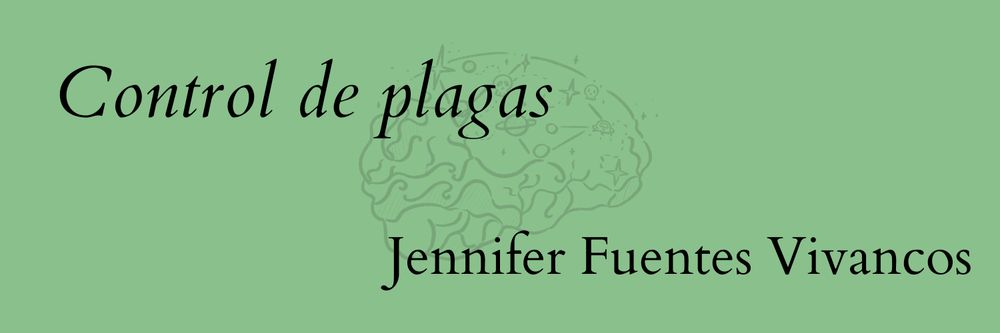 Fondo verde con el logo de cabezología. «Control de plagas» de Jennifer Fuentes Vivancos