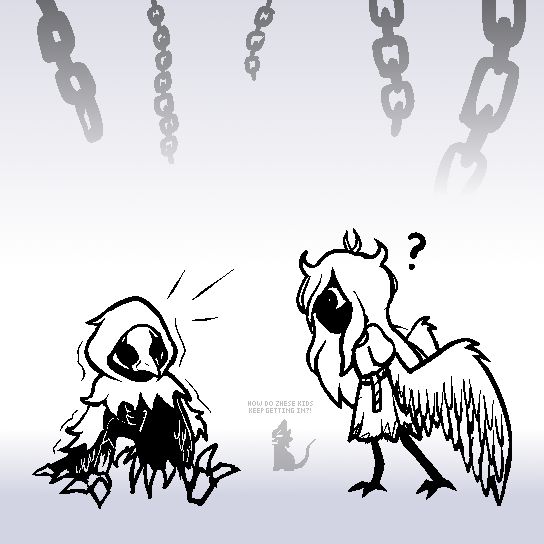 [FANART] Two half-dead children in a realm of inbetweens, where the living and the dead converge. (also a cat is there questioning "How do zhese kids keep getting in?!")