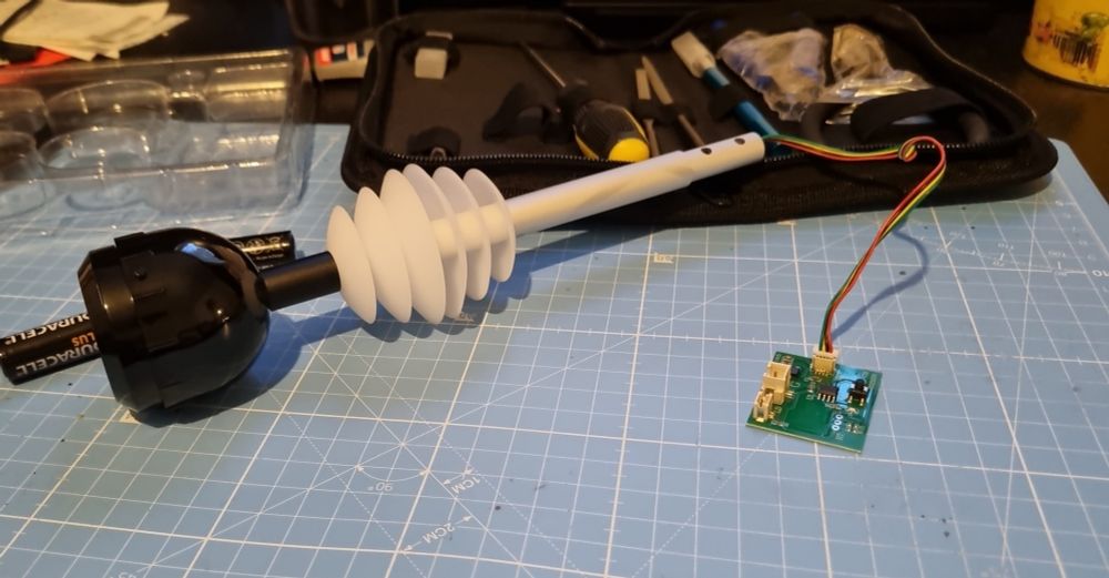 picture of a half assembled Dalek eye-stalk