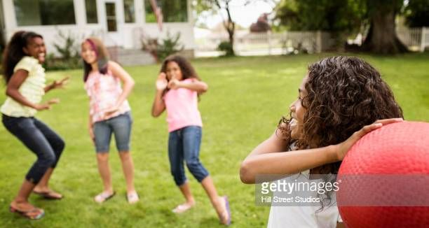 apollo gift of prophecy meme but without the text so its just the original gettyimages picture of young women playing dodgeball