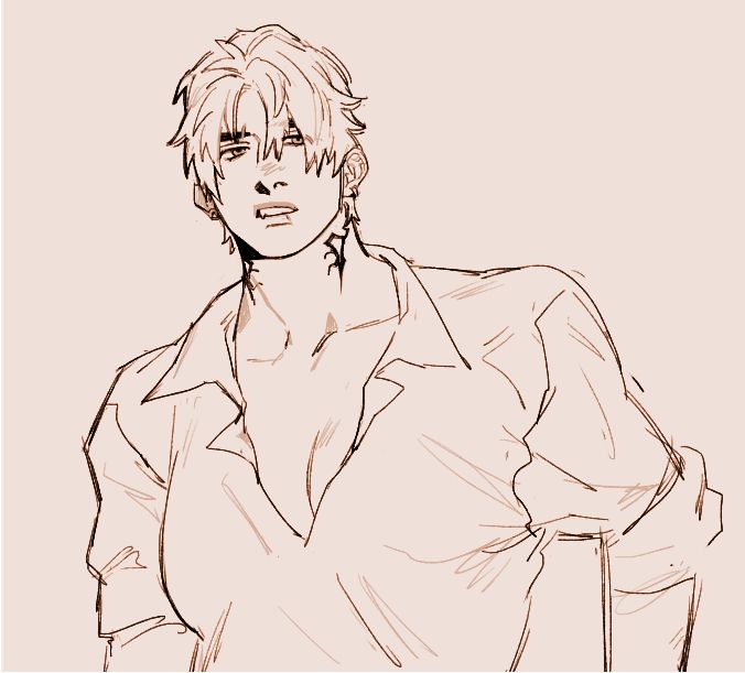 digital sketch of thancred 'handsome woman' waters