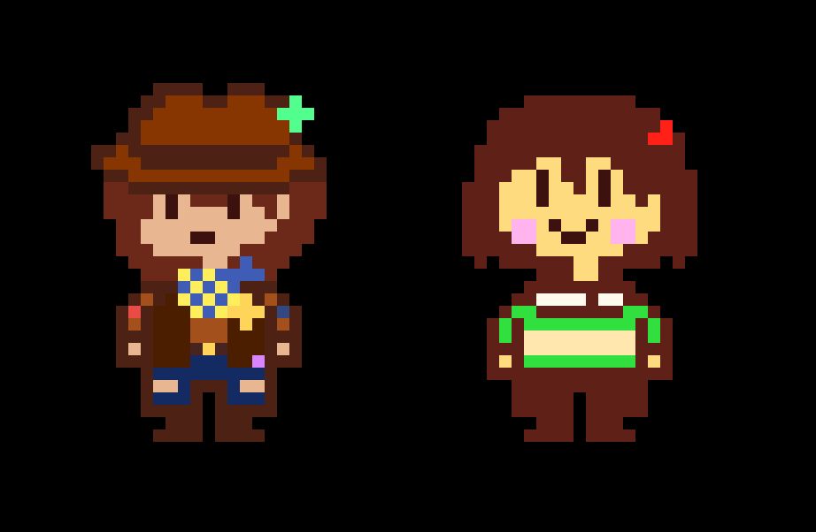 Clover at the left and Chara at the right