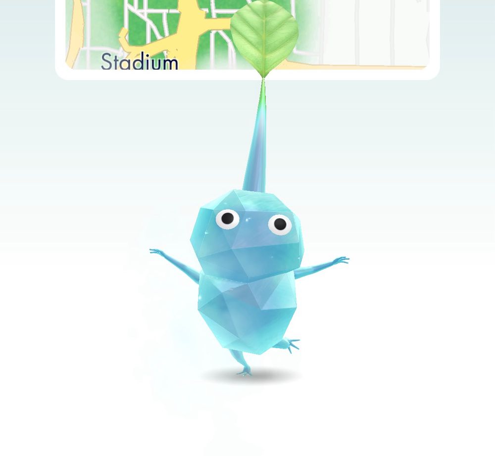 screenshot of newly plucked ice pikmin in pikmin bloom