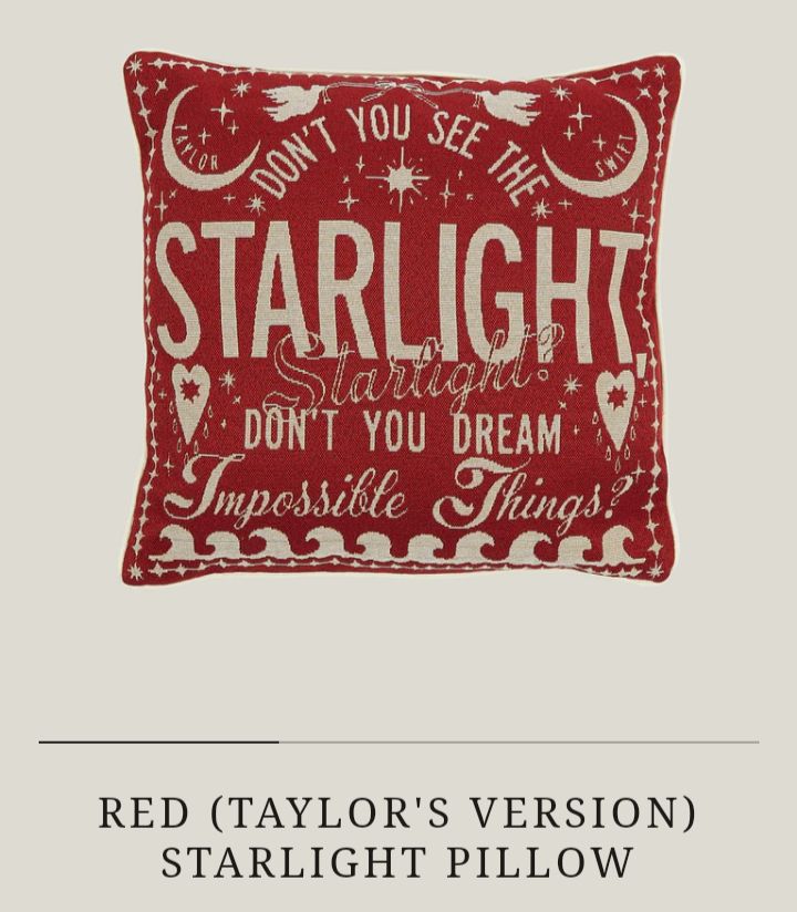 red (taylor's version) starlight pillow
