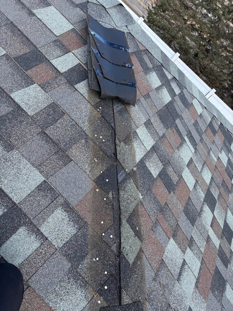 The wind peeled off the shingles on my house. 