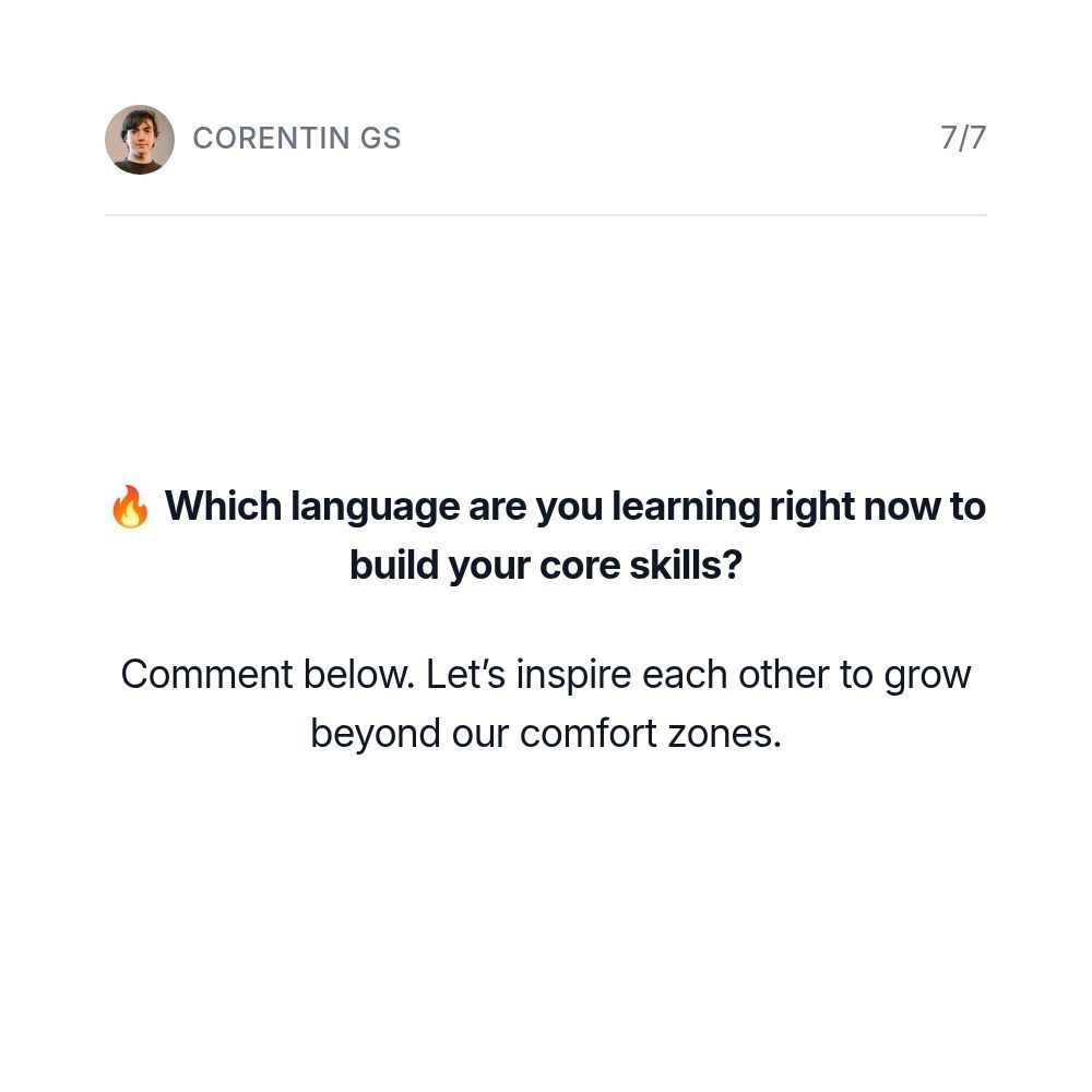👨‍💻 Why focus on these languages? If you want to build a strong foundation as a software engineer, learning languages that teach core computer science concepts is crucial.